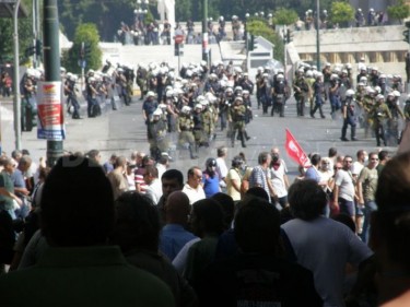 police forces at syntagma square, photo taken by Asteris Masouras